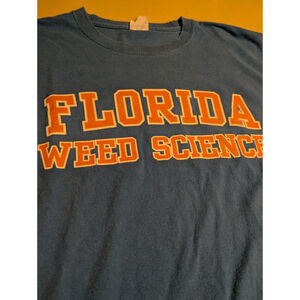 University Of Florida Gators Weed Science T-shirt L College Blue Orange Men's